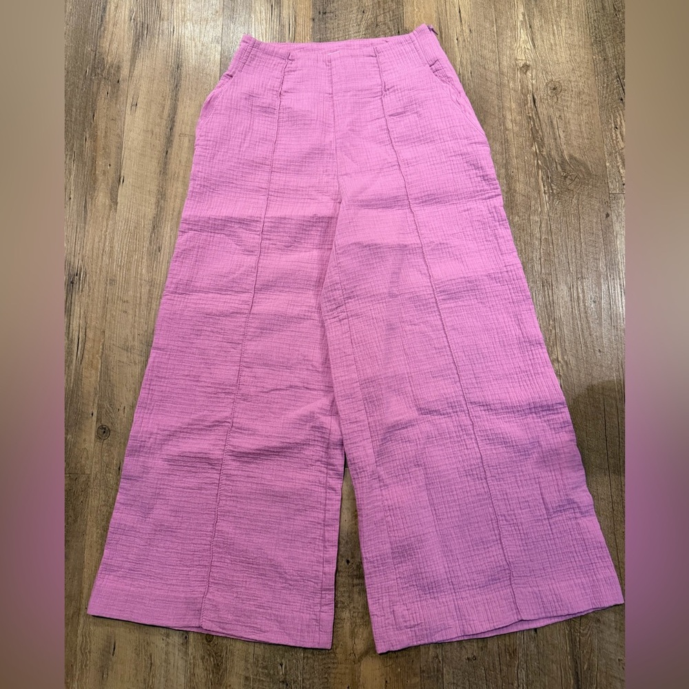 Maeve for Anthropologie Hot Pink Soft Cotton Wide-Leg Pants Women’s 0
